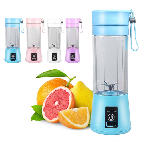 380ml Electric Juicer Bottle, Fruit Vegetable Blender, Portable Smoothie Maker Mixer Bottle, Rechargeable Blender Bottle, Pink